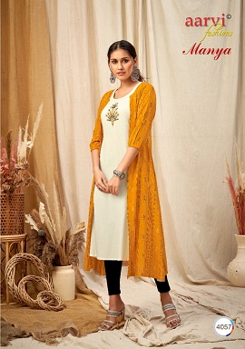 Aarvi Manya 25 Fancy Ethnic Wear Rayon Anarkali Designer Kurti Collection